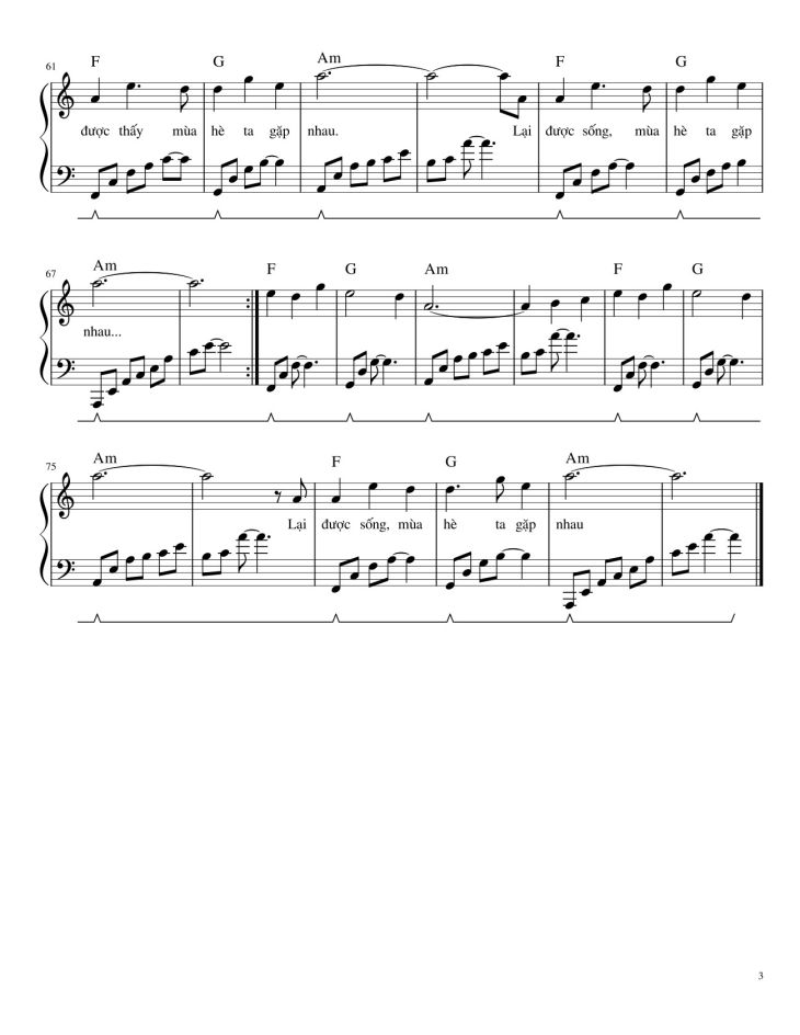 Page 3 of the piano sheet music PDF – Nhắm Mắt Thấy Mùa Hè Sheet Piano by Nguyên Hà