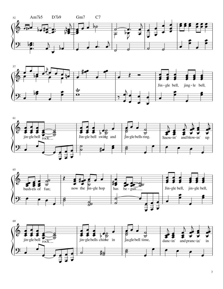 Page 3 of the piano sheet music PDF – Chirstmas Music Mashup Sheet Piano by Bapokin