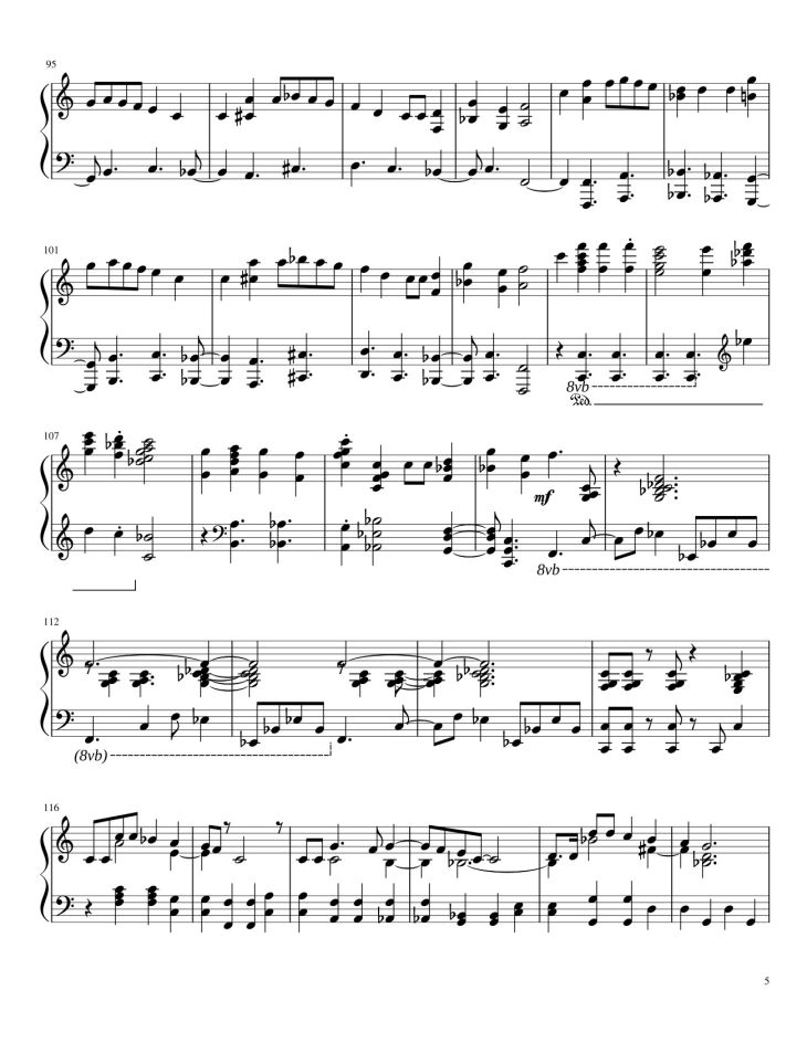 Page 5 of the piano sheet music PDF – Chirstmas Music Mashup Sheet Piano by Bapokin