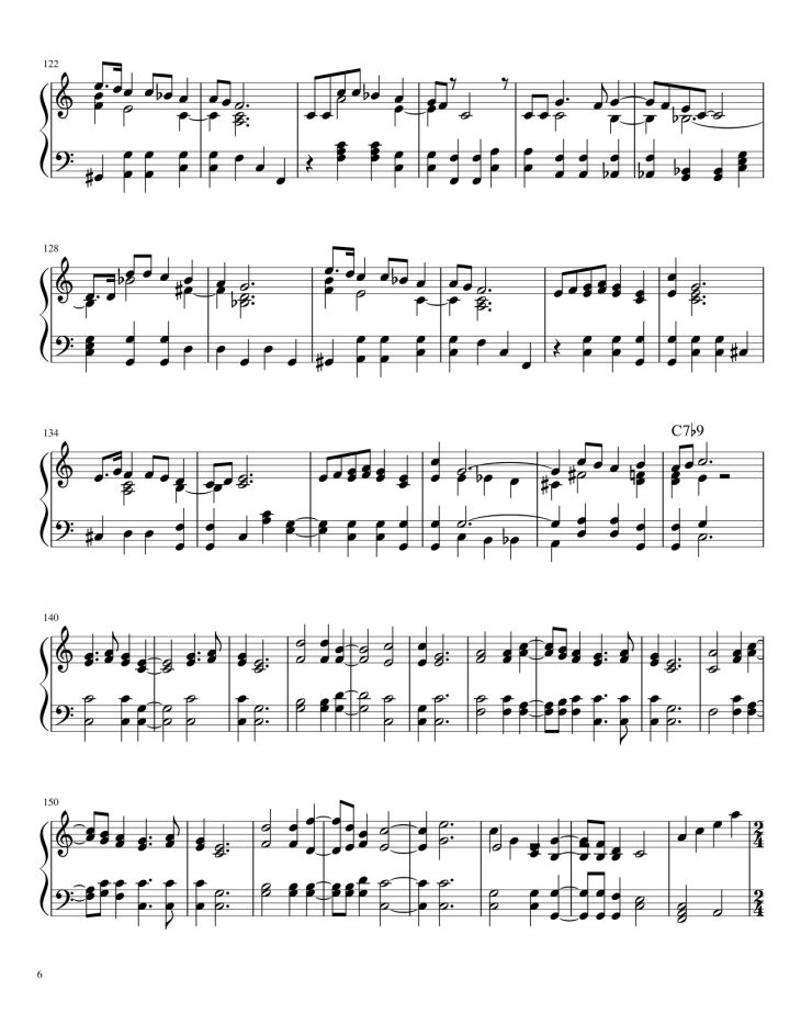 Page 6 of the piano sheet music PDF – Chirstmas Music Mashup Sheet Piano by Bapokin