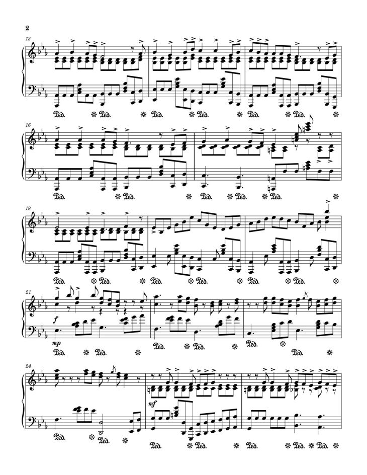 Page 2 of the piano sheet music PDF – I Think They Call This Love Sheet Piano by Composer Elliot James Reay