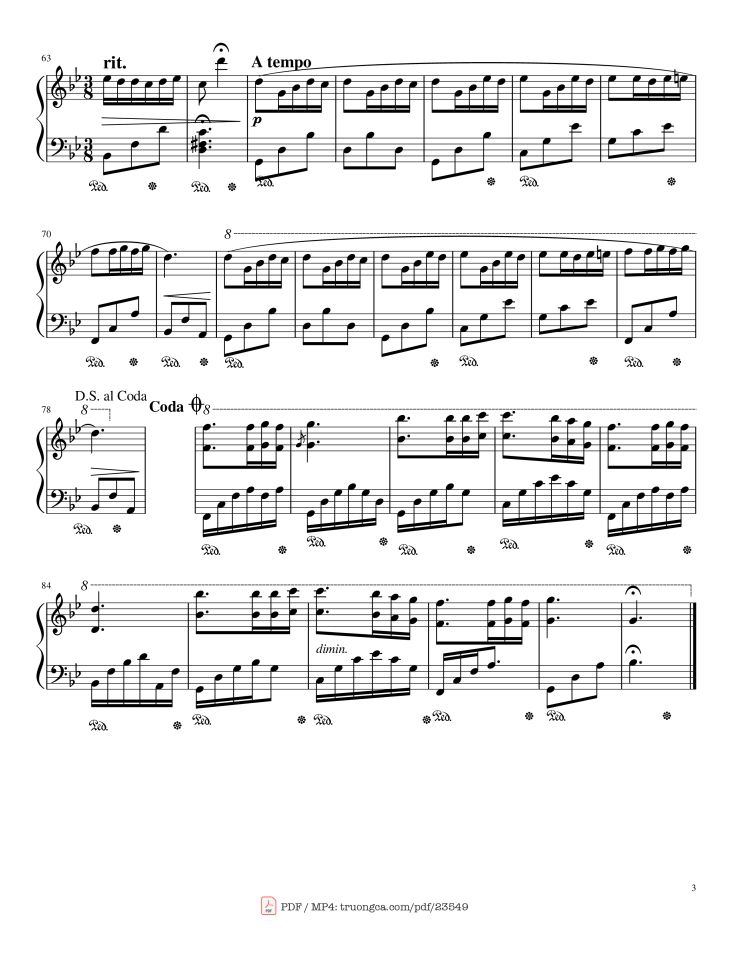 Page 3 of the piano sheet music PDF – Mariage d