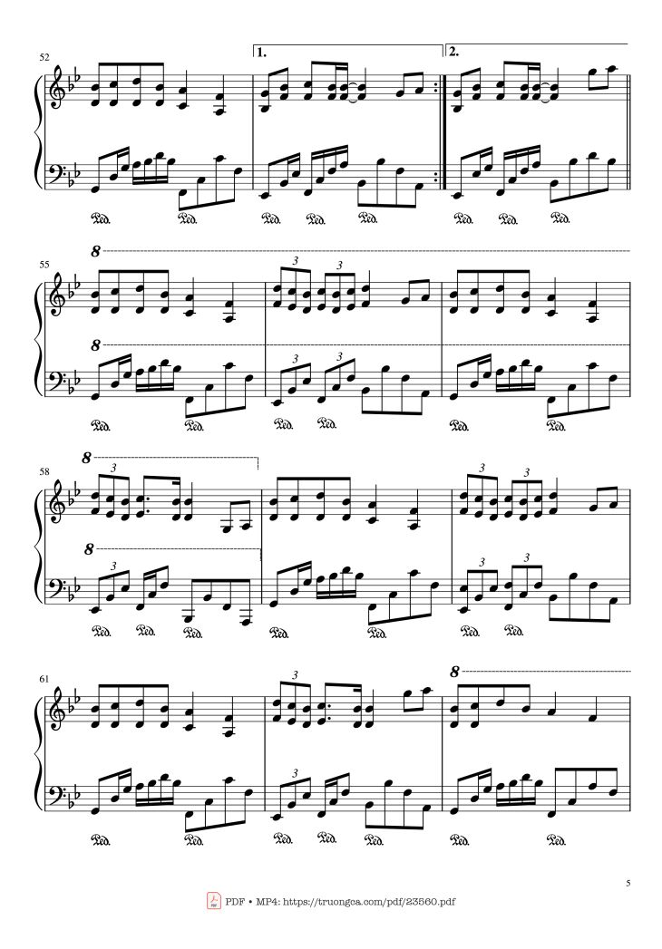 Page 5 of the piano sheet music PDF – Endless Love (The Mythe) Sheet Piano by Jelle De Vos