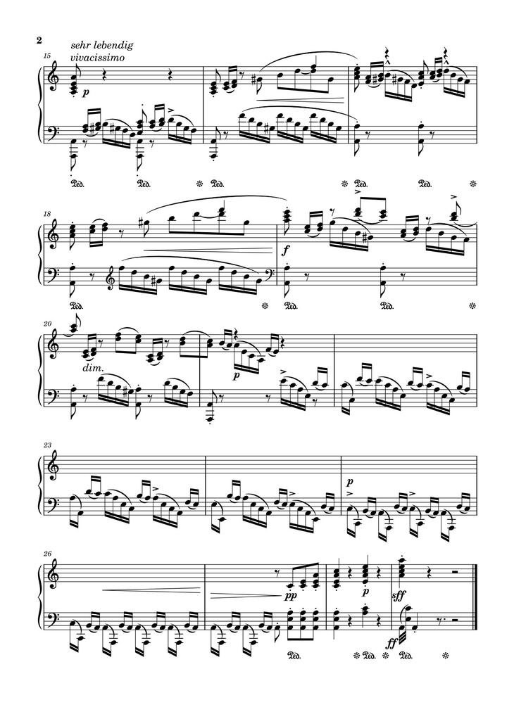 Page 2 of the piano sheet music PDF – Prélude No. 2 in A Minor Sheet Piano by Stephen Heller