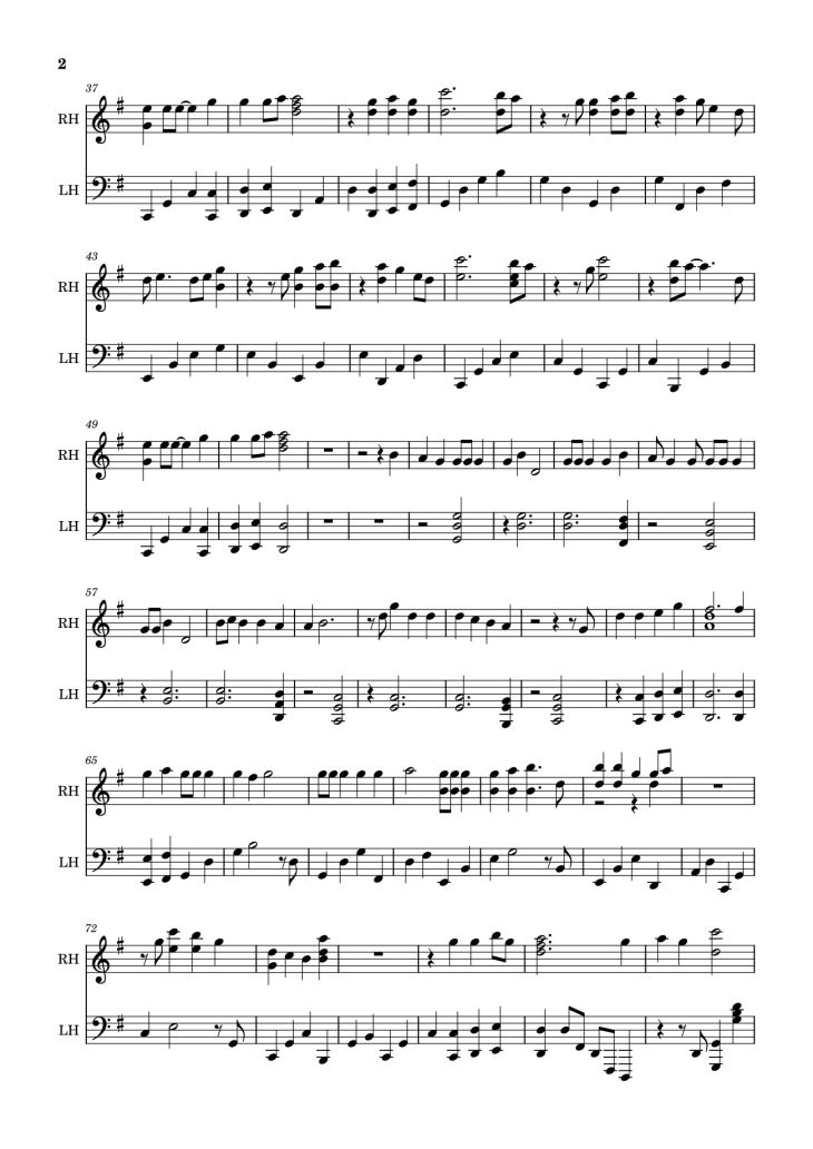 Page 2 of the piano sheet music PDF Piano – Number One Girl Sheet Piano by Rosé