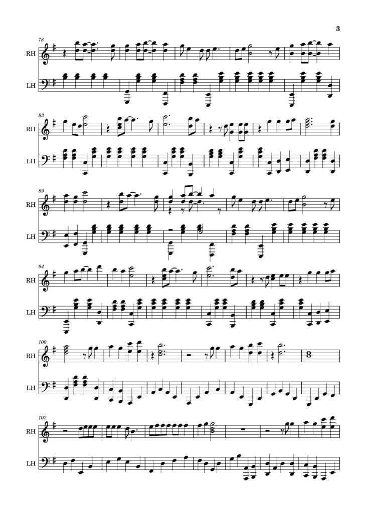 Page 3 of the piano sheet music PDF Piano – Number One Girl Sheet Piano by Rosé