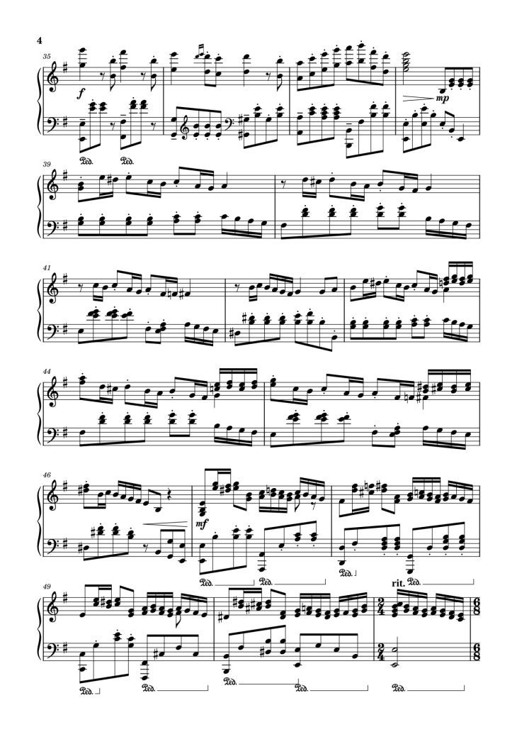 Page 4 of the piano sheet music PDF – Kiki