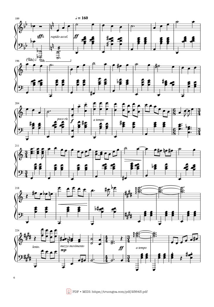 Page 6 of the piano sheet music PDF – Merry-Go-Round Of Life Sheet Piano by Joe Hisaishi