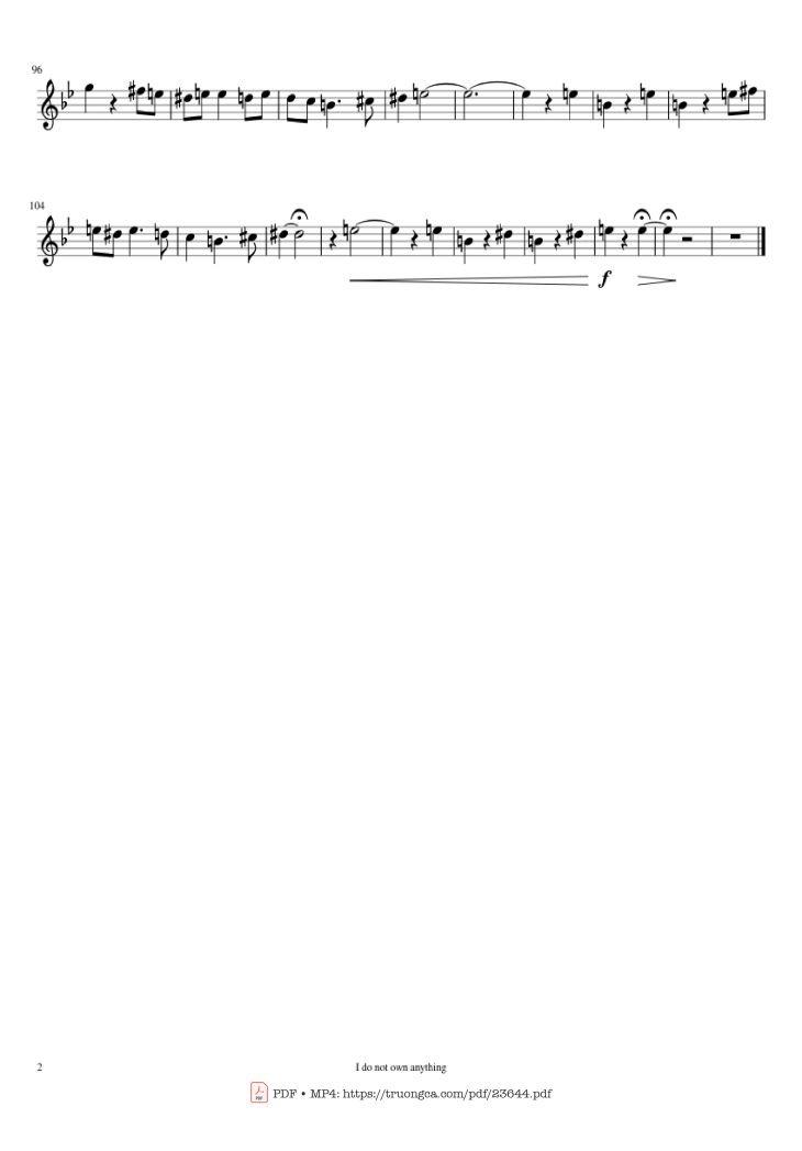 Page 2 of the piano sheet music PDF – Merry Go Round of Life Sheet Violin by Joe Hisaishi