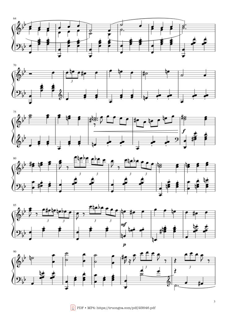 Page 3 of the piano sheet music PDF – Howl