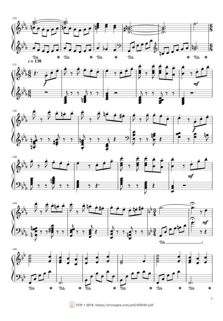 Page 5 of the piano sheet music PDF – Howl