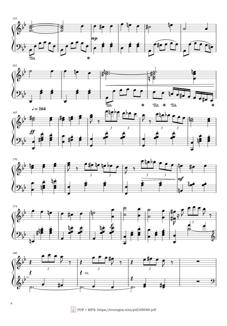Page 6 of the piano sheet music PDF – Howl
