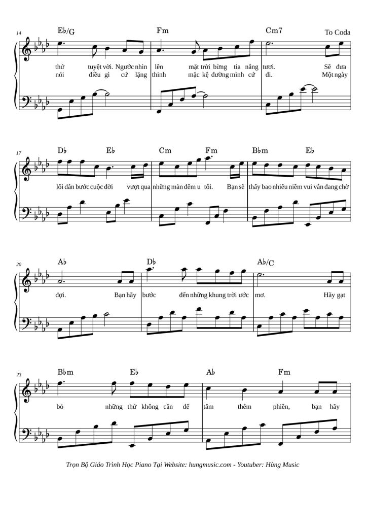 Page 2 of the piano sheet music PDF Piano – Cứ Vui Lên Sheet Piano by Mỹ Tâmi