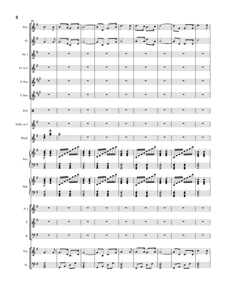 Page 2 of the piano sheet music PDF – Lý Thường Kiệt Hành Khúc Sheet Piano by  Lê Hoàng Long