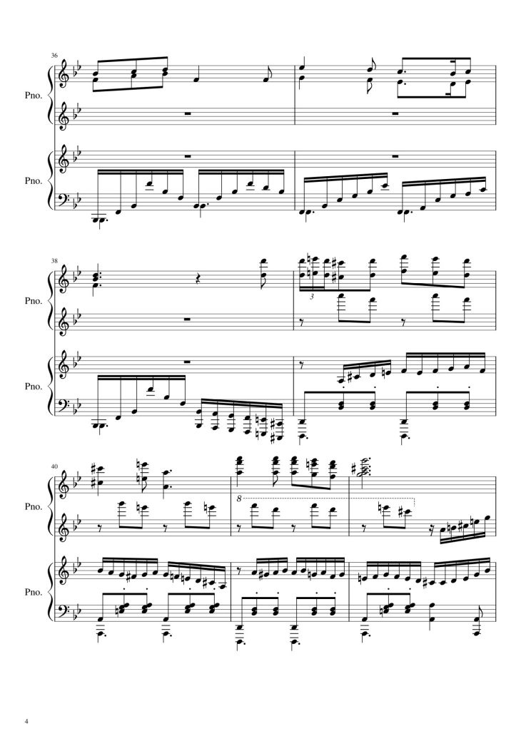 Page 4 of the piano sheet music PDF – Howl