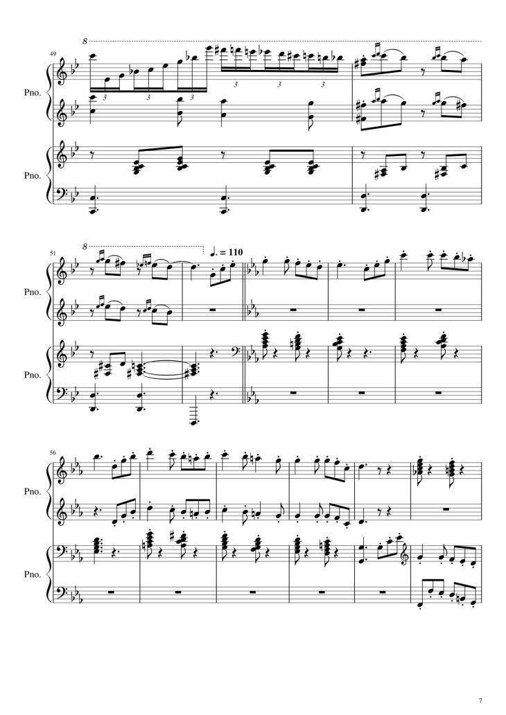 Page 7 of the piano sheet music PDF – Howl