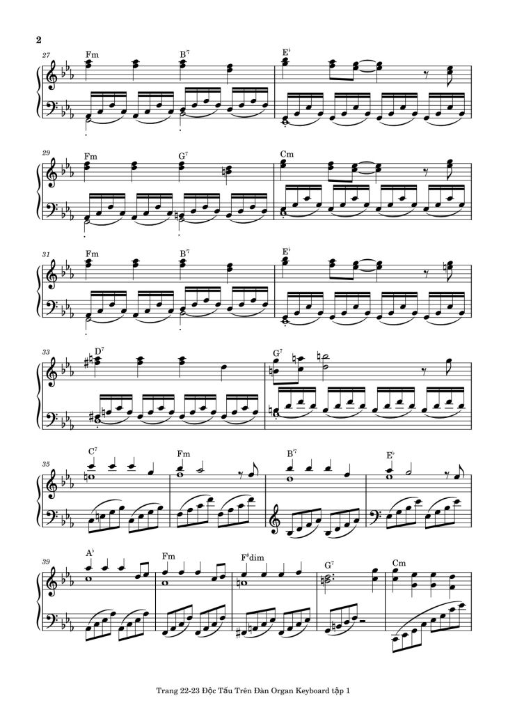 Page 2 of the piano sheet music PDF – Điệp Khúc Mùa Xuân Sheet Piano (Cm) by Quốc Dũng
