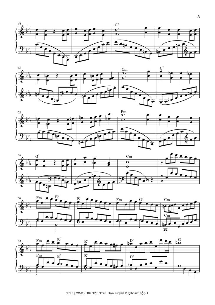 Page 3 of the piano sheet music PDF – Điệp Khúc Mùa Xuân Sheet Piano (Cm) by Quốc Dũng
