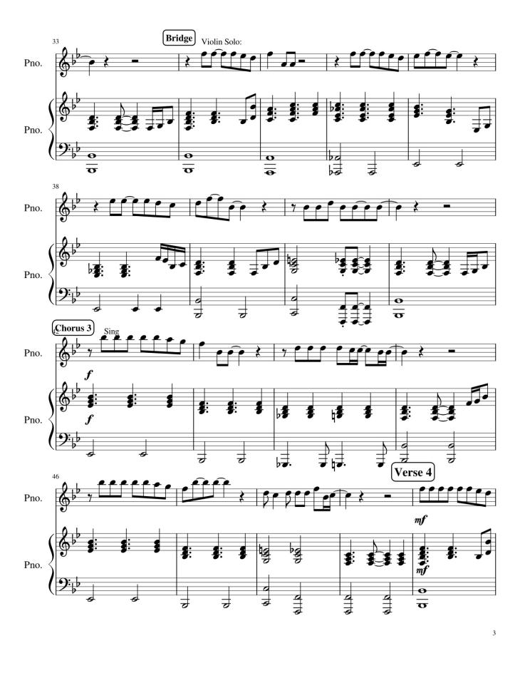 Page 3 of the piano sheet music PDF – Make You Feel My Love Sheet Piano by Spencercook