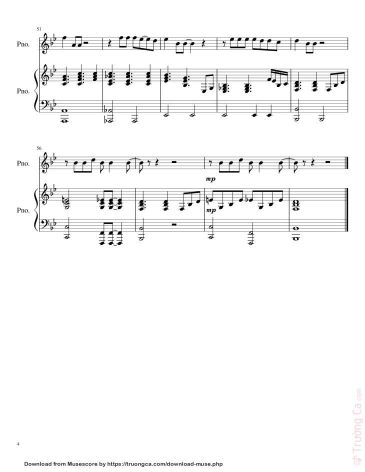 Page 4 of the piano sheet music PDF – Make You Feel My Love Sheet Piano by Spencercook