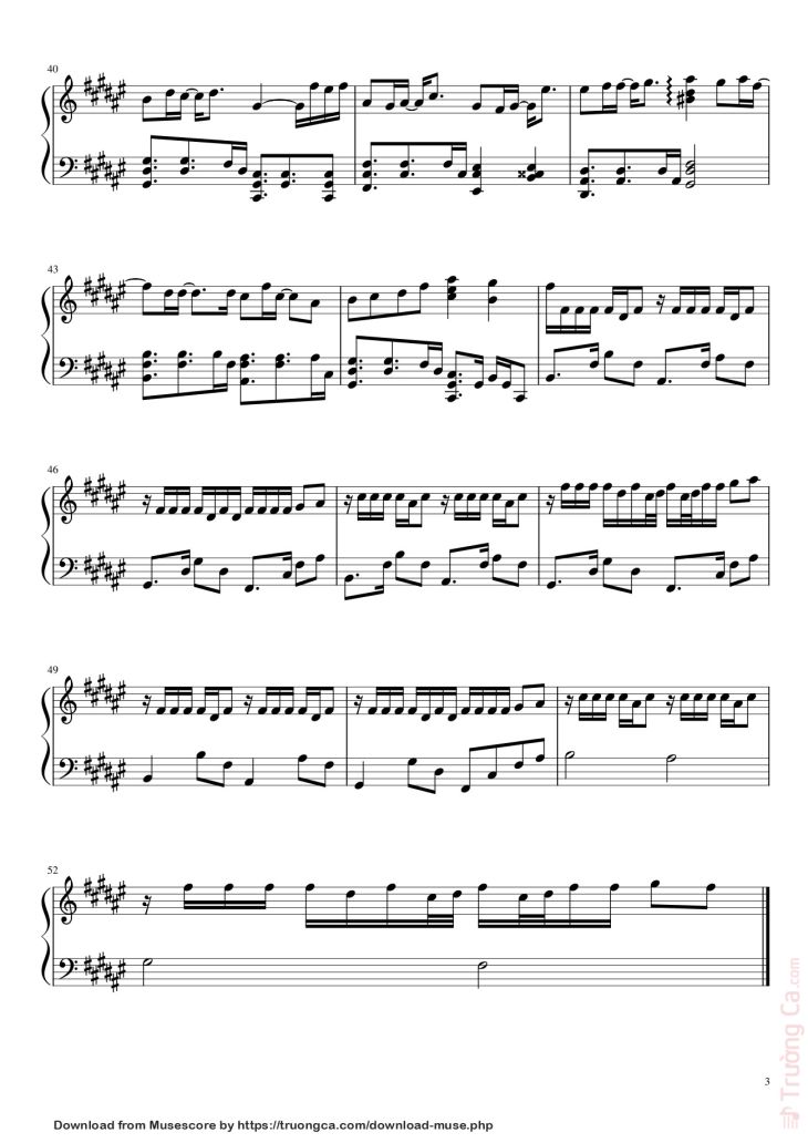 Page 3 of the piano sheet music PDF – 想见你想见你想见你 Sheet Piano by IiLiniesta