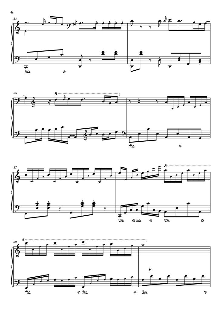 Page 4 of the piano sheet music PDF – Bên đời hiu quạnh Sheet Piano by Trịnh Công Sơn
