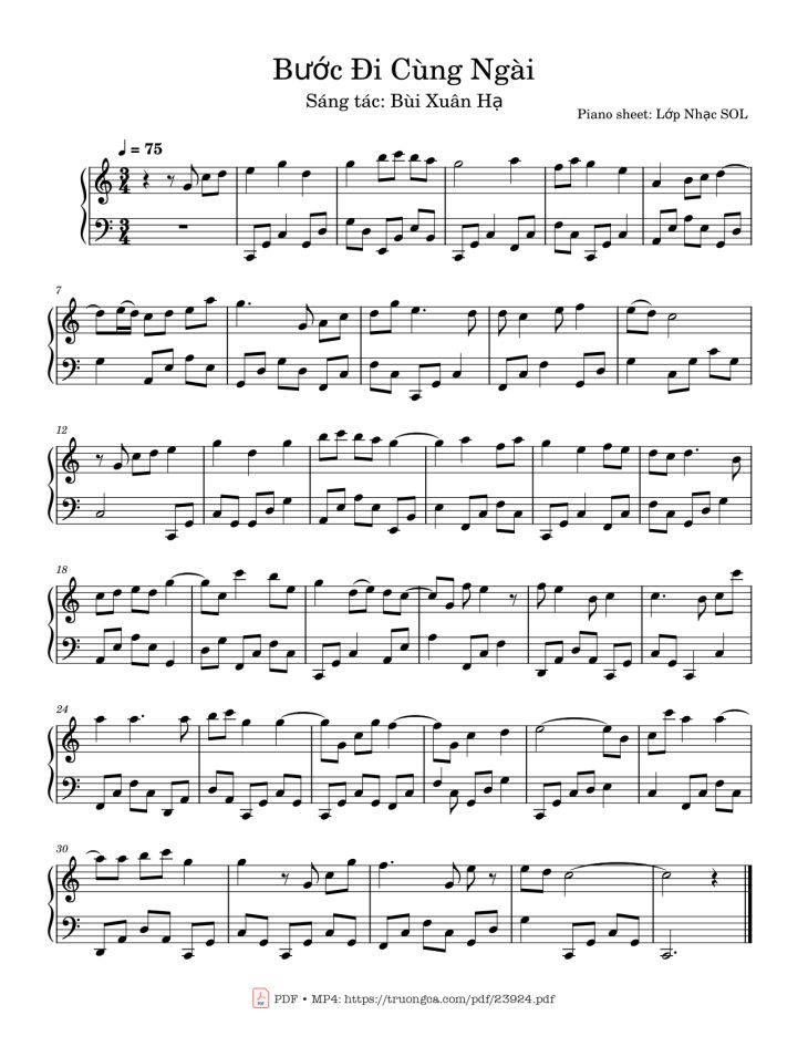 Page 1 of the piano sheet music PDF Piano – Bước Đi Cùng Ngài Sheet Piano by Thangnguyen22