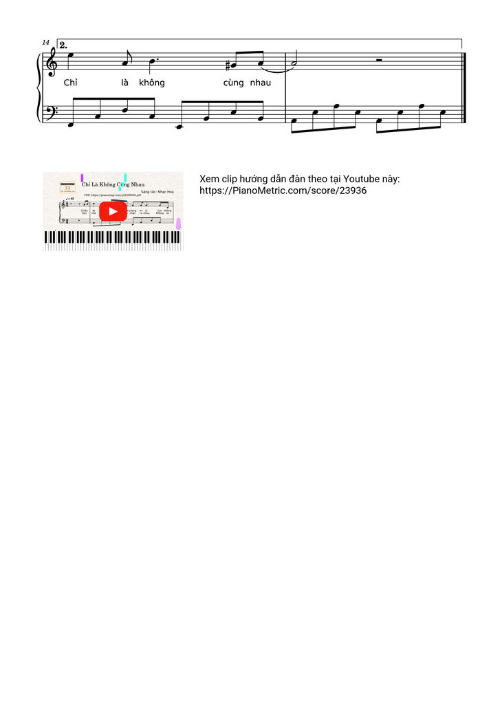 Page 3 of the piano sheet music PDF – Chỉ Là Không Cùng Nhau Sheet Piano by Doanduchoa156