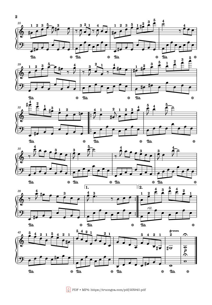 Page 2 of the piano sheet music PDF – Toccata – Paul Mauriat Sheet Piano by Loginvovchyk