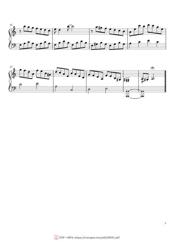 Page 3 of the piano sheet music PDF – Toccata P. Mauriat ease Sheet Piano by Copperfield