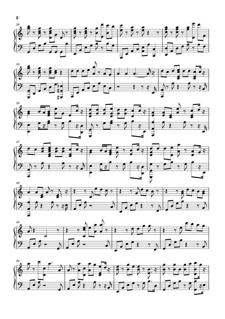 Page 2 of the piano sheet music PDF – JISOO - 꽃 (FLOWER) - Piano Cover By Pianella Piano by Vinnikivan0