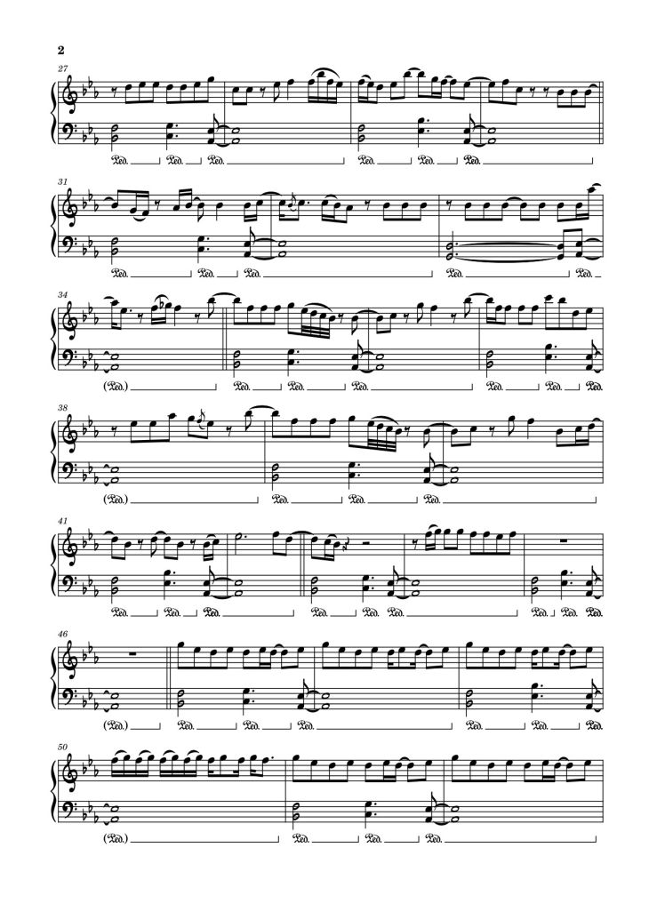 Page 2 of the piano sheet music PDF – Taste Sheet Piano by Sabrina Carpenter