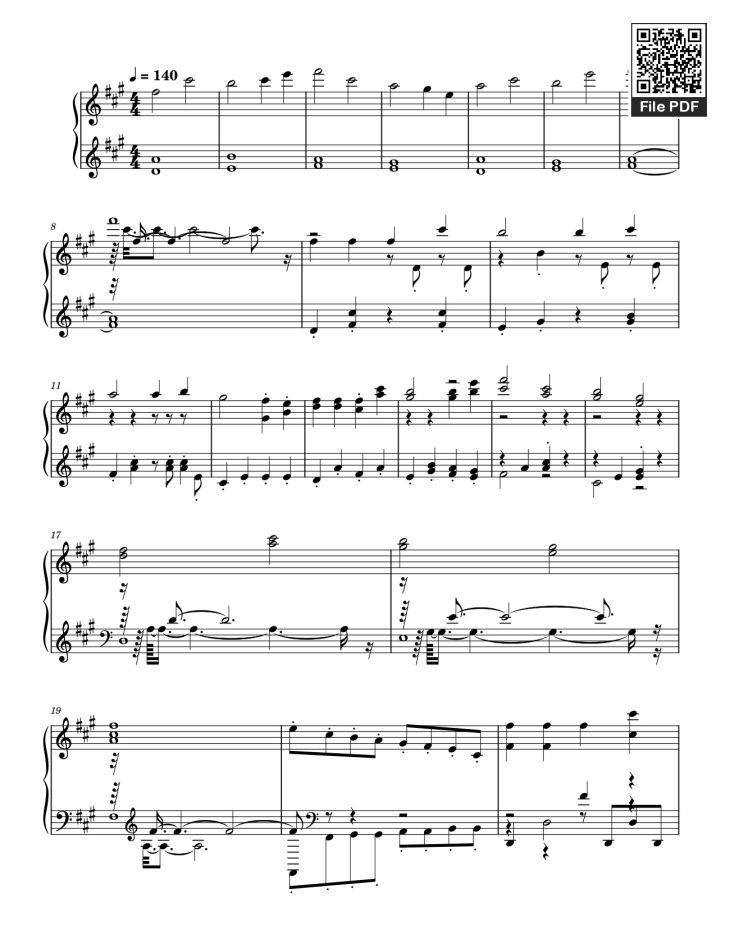 Page 1 of the piano sheet music PDF – Sigma boy Sheet Piano by Betsy