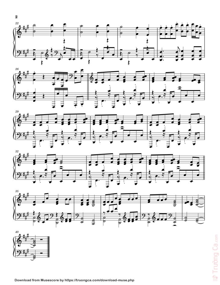 Page 2 of the piano sheet music PDF – Sigma boy Sheet Piano by Betsy