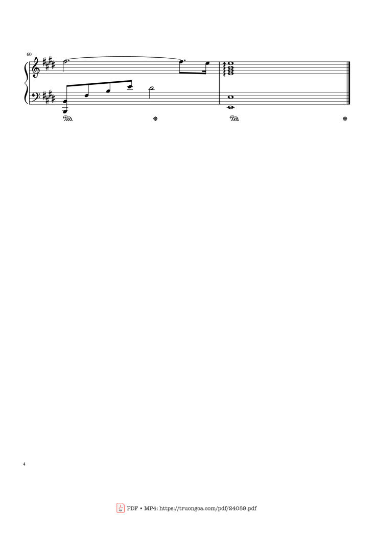 Page 4 of the piano sheet music PDF – Beautiful In White Sheet Piano by WestLife