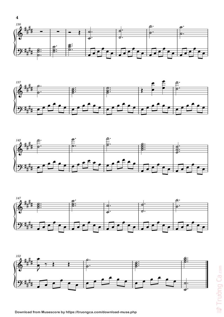 Page 4 of the piano sheet music PDF – Golden Hour Sheet Piano by Inkkarutat