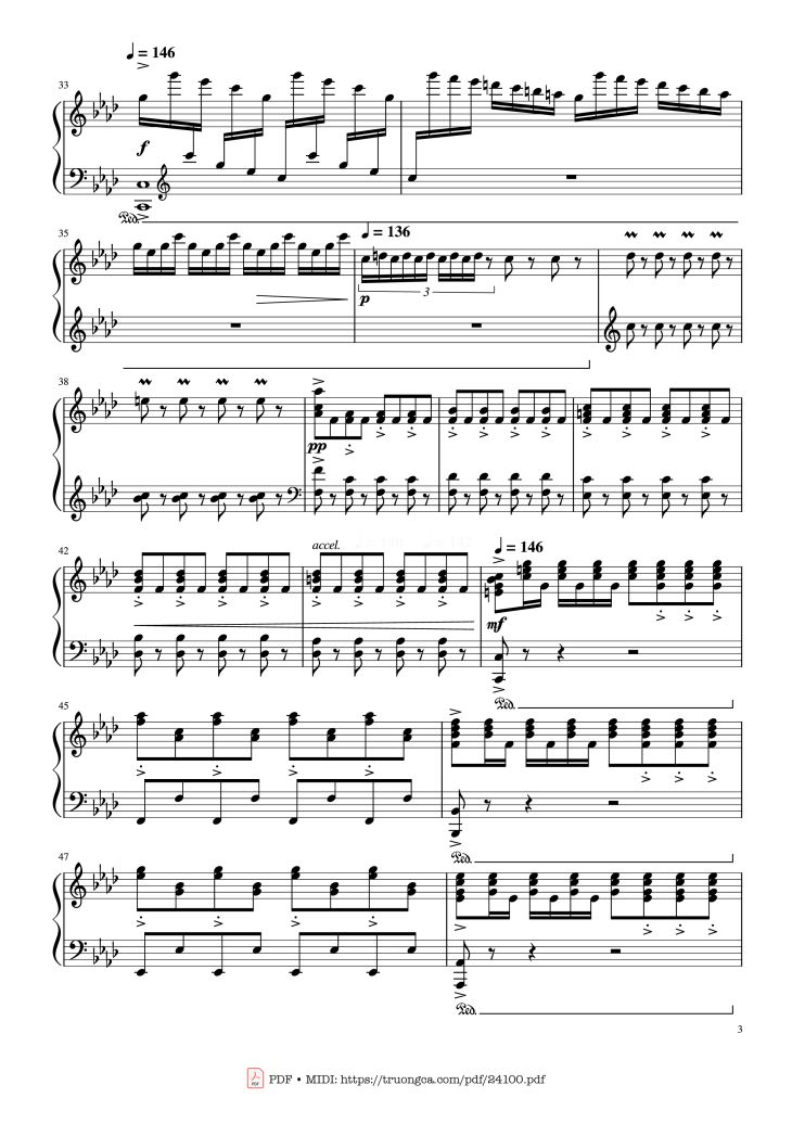 Page 3 of the piano sheet music PDF – Winter - Vivaldi (Rousseau Version Original) Sheet Piano by Antonio Vivaldi