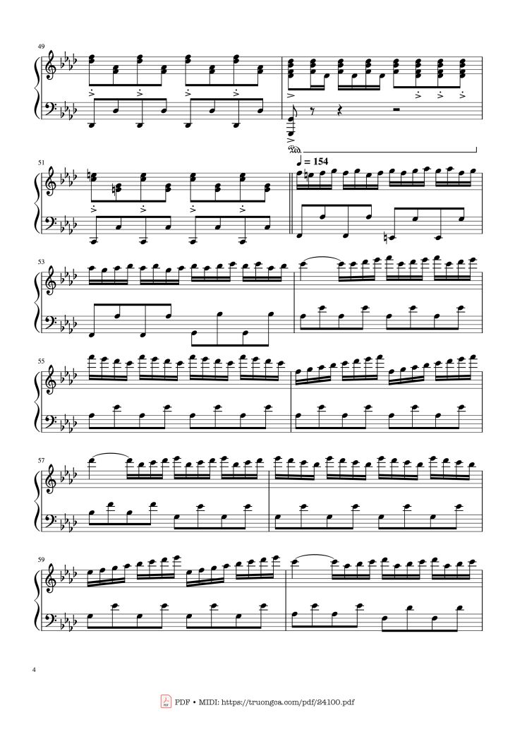 Page 4 of the piano sheet music PDF – Winter - Vivaldi (Rousseau Version Original) Sheet Piano by Antonio Vivaldi