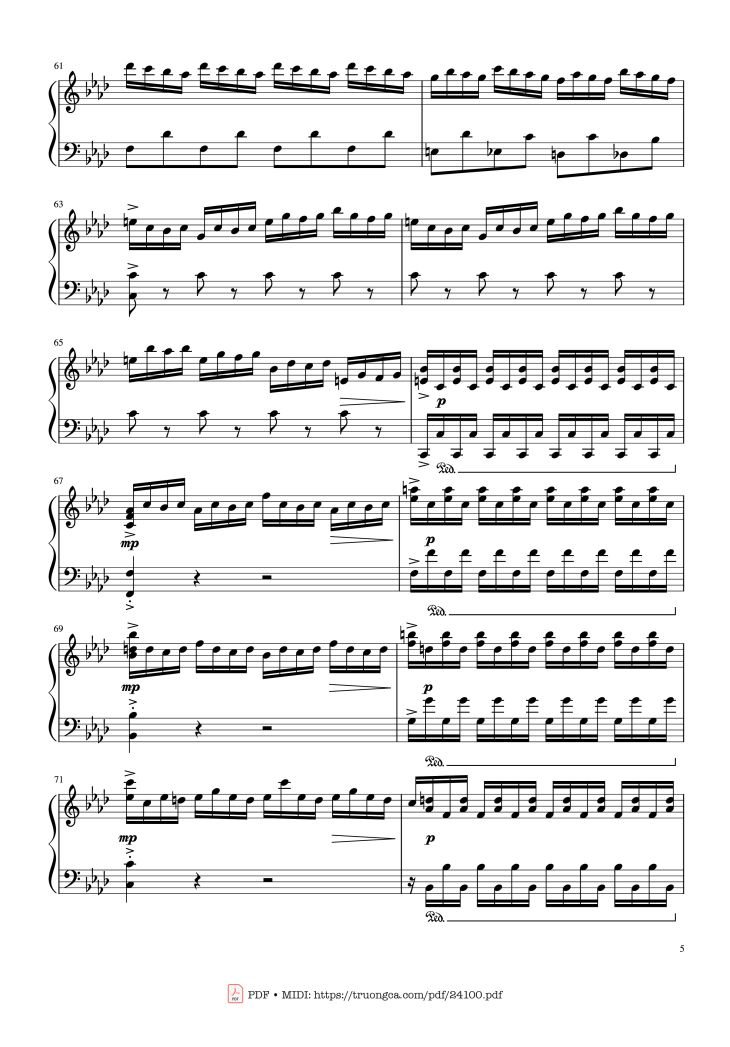 Page 5 of the piano sheet music PDF – Winter - Vivaldi (Rousseau Version Original) Sheet Piano by Antonio Vivaldi