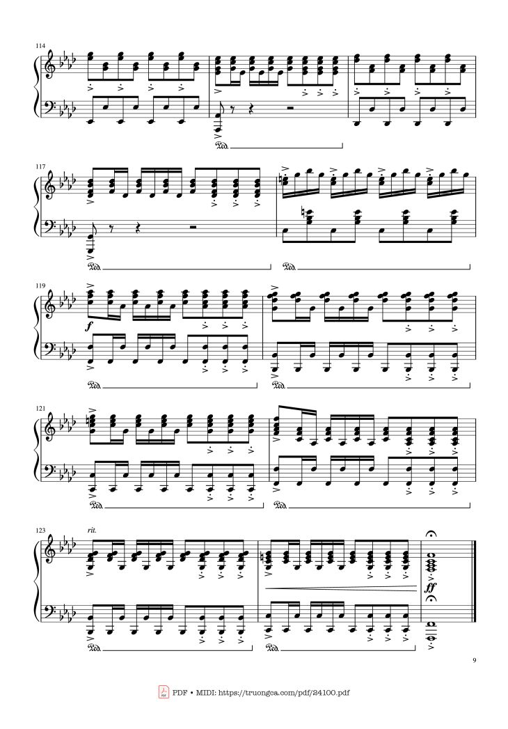 Page 9 of the piano sheet music PDF – Winter - Vivaldi (Rousseau Version Original) Sheet Piano by Antonio Vivaldi