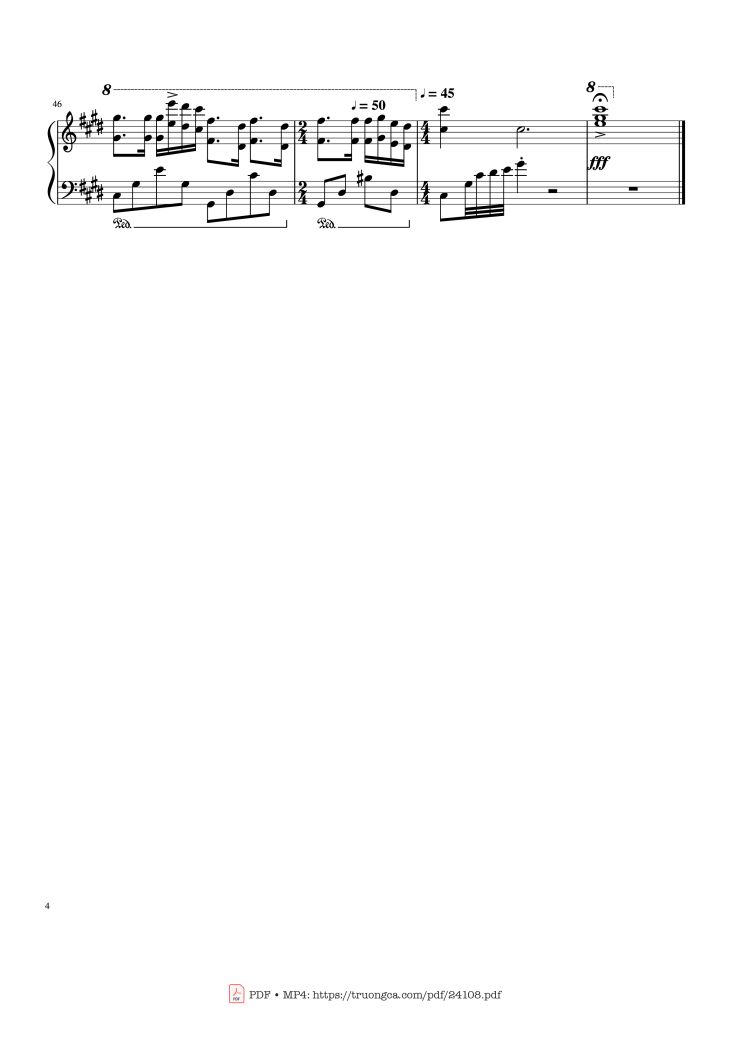 Page 4 of the piano sheet music PDF – Hungarian Sonata Sheet Piano by Franklin Hoàng