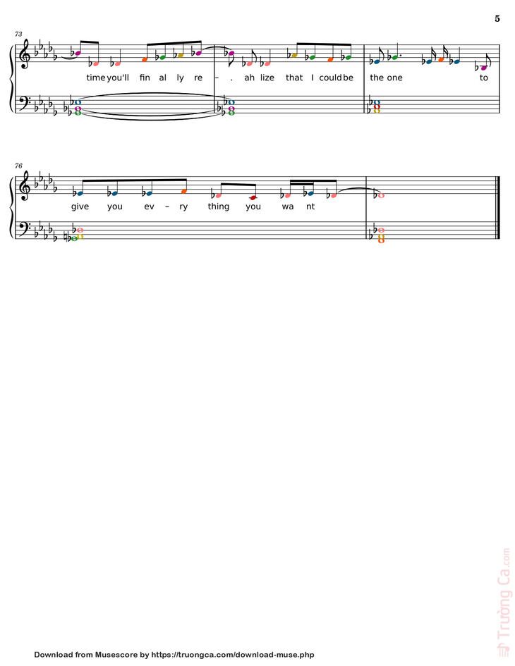 Page 5 of the piano sheet music PDF – Santa Doesn