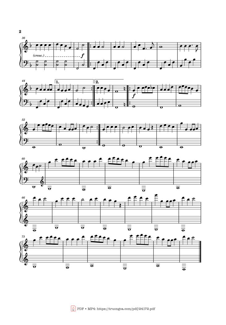 Page 2 of the piano sheet music PDF Piano – Christmas Carols Medley Sheet Piano Easy by Classical Hero