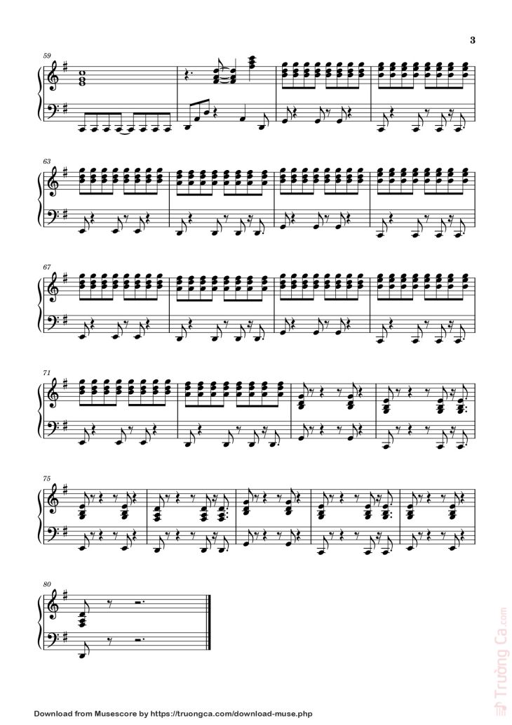 Page 3 of the piano sheet music PDF – Santa tell me piano by Do wm