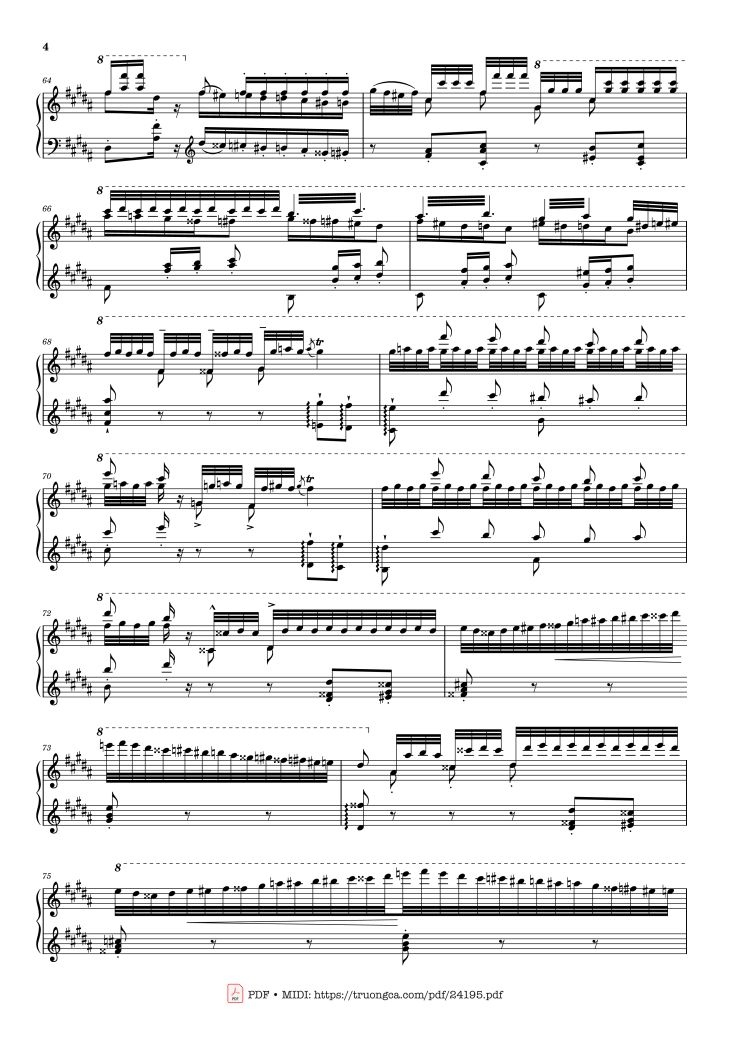 Page 4 of the piano sheet music PDF – Étude S. 141/3 in G♯ Minor La Campanella Sheet Piano by Franz Liszt