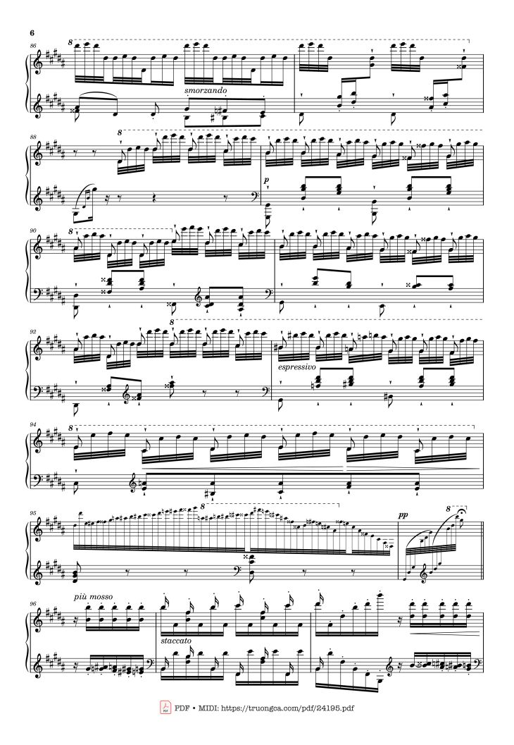 Page 6 of the piano sheet music PDF – Étude S. 141/3 in G♯ Minor La Campanella Sheet Piano by Franz Liszt
