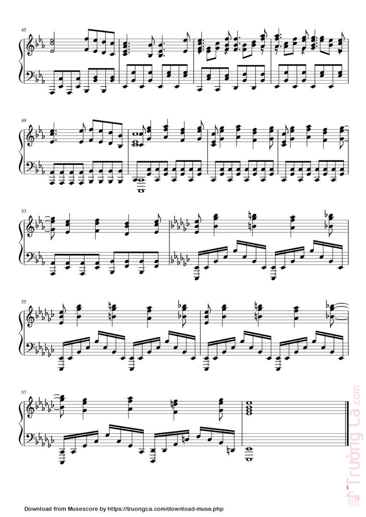 Page 3 of the piano sheet music PDF – Shinzou wo Sasageyou! Sheet Piano by Krunchy