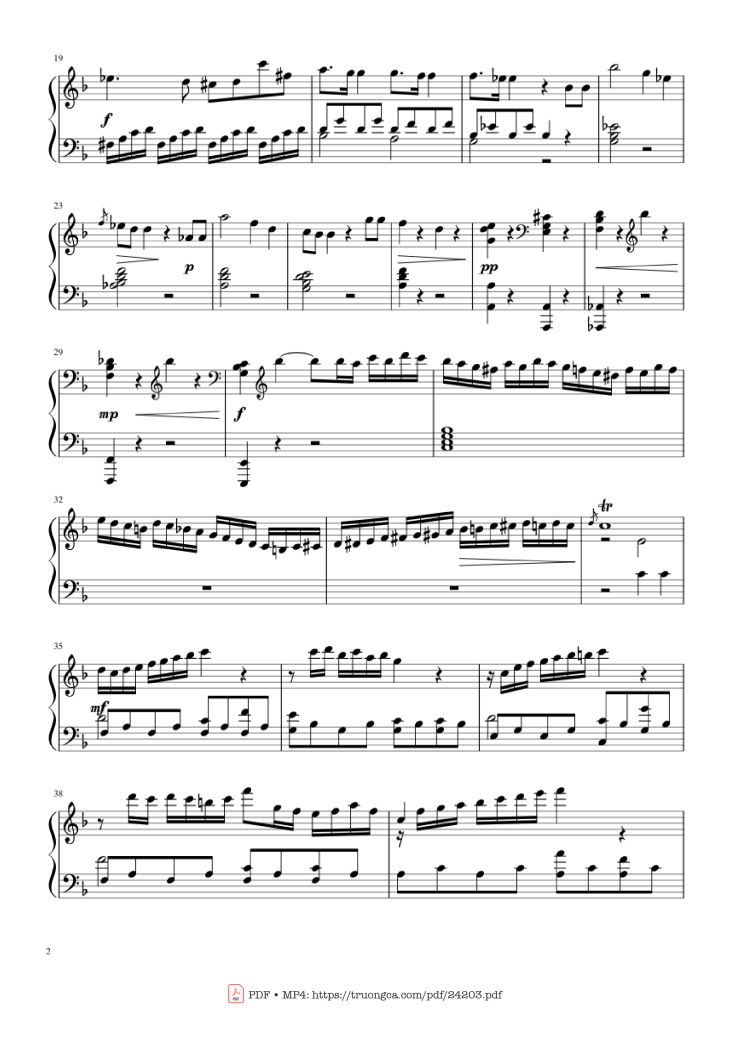 Page 2 of the piano sheet music PDF Piano – Happy Birthday Variations Sheet Piano by Piano Ninja
