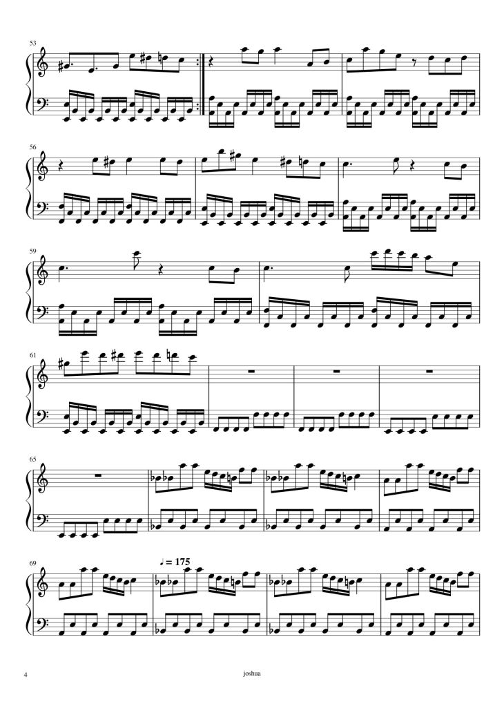 Page 4 of the piano sheet music PDF – undertale lastbreath phase 3 Sheet Piano by Gmjlovely