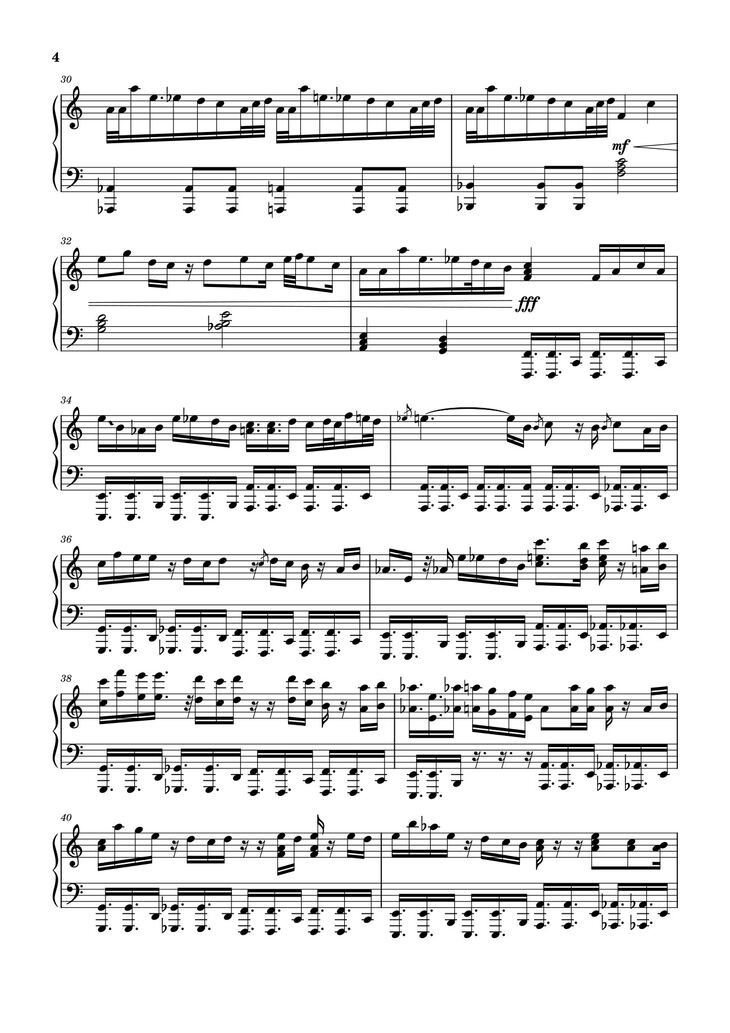 Page 4 of the piano sheet music PDF – An enigmatic encounter Sheet Piano by Mr.Sal